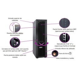 Rack de servidor 19", 48U, F1000 / AN800 / AL2259mm, SIN ACCESORIOS.