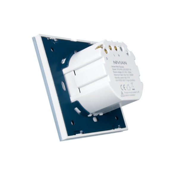 Enchufe encastrable inteligente 10A, Wifi 2.4GHz