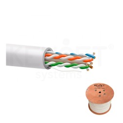 Кабель CAT6 UTP, мідь, LSZH, AWG 23, CPR-Dca-s2,d1,a1, білий. Котушка 500 м.