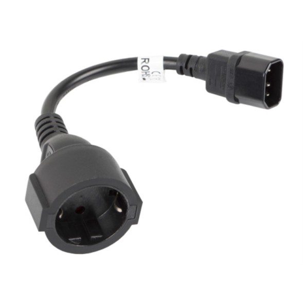 Cable adaptador IEC a Schuko hembra OEM CA-C14E-10CC-0018-BK