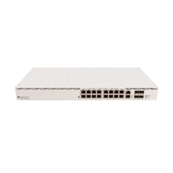 Cloud Router Switch x17Gb (x16 POE (600W), x4 SFP+, RouterOS / SwitchOS, Level 5. Rack