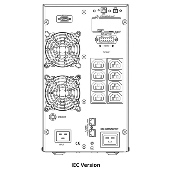 SAI Online Hikvision DS-UPS03K72-R/TS - 3000VA, 2700W, 8x IEC, doble conversión