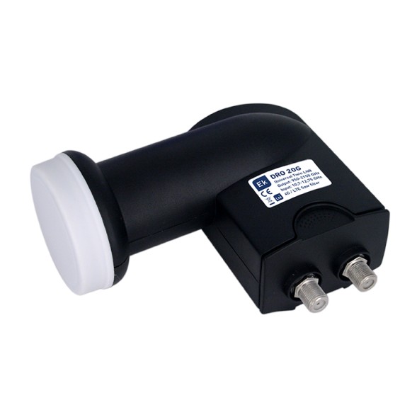 Супутниковий LNB Twin Ekselans DRO 20G – підсилення до 63 дБ, шум 0,2 дБ, LTE, подвійне екранування