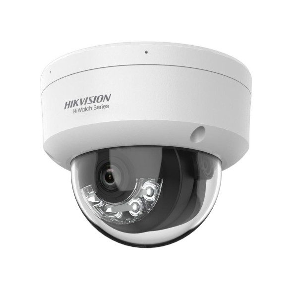 HIKVISION HIWATCH Cámara IP turret HiWatch HWI-T249HAA-LU - 4MP, Lente 2.8 mm, ColorVu 3.0, Micrófono, PoE, IP67. Blanco