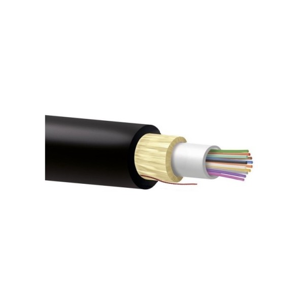 Cable 12fo holgada G657A2, monotubo, Fv, CPR-Eca LSZH-FR negra. Bobina 2Km