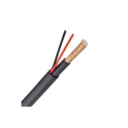 Cable coaxial combi RG-59+2 alimentación, 9mm. Exterior. LSZH. Bobina de 100 metros