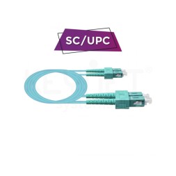 Latiguillo SC/PC - SC/PC, Multimodo, Duplex, 50/125, OM3, 3mm, LSZH-FR, 5mts. Aqua