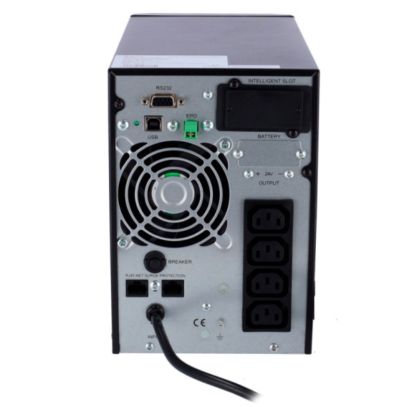SAI Online 1000VA / 900W, x4 IEC, x2 RJ45, x1 USB tipo B, x1 RS-232
