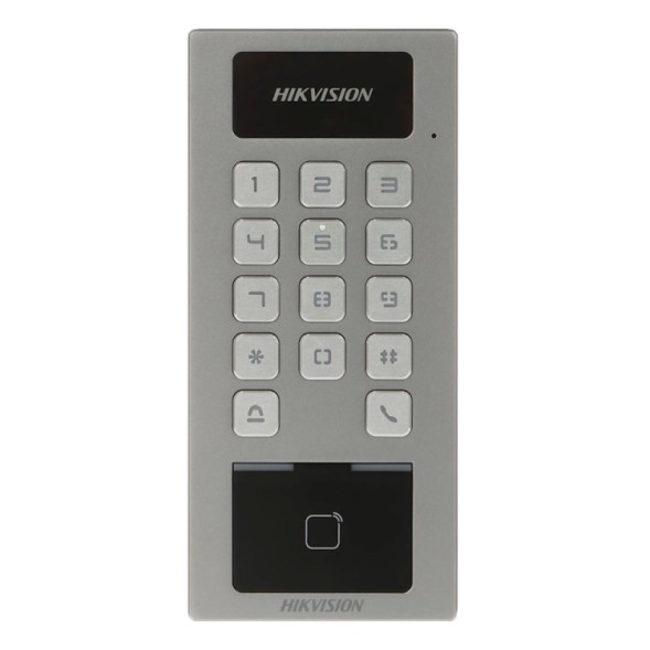 Control de accesos de superficie, IP65, IK09, para supervisión vía smartphone. Lector Mifare y teclado. Unifamiliar.