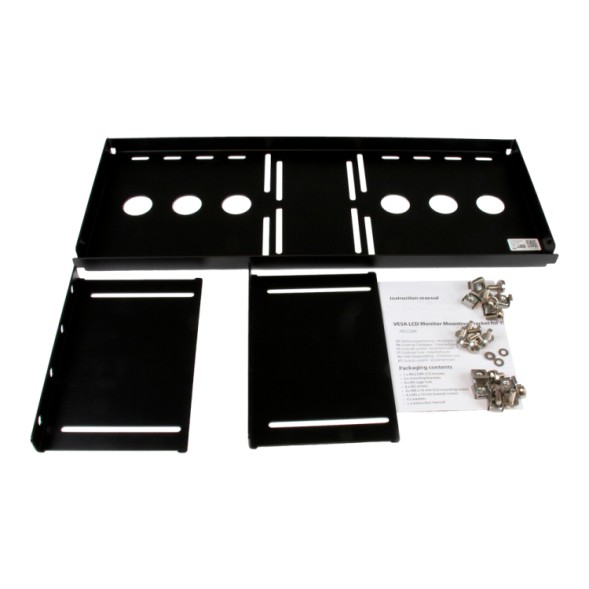 Soporte VESA (75-100mm), para RACK. Monitores LCD hasta 20", Aletas laterales
