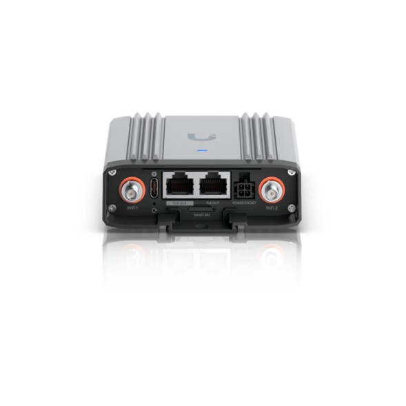 Router WIFI movil LTE CAT4 IP66, 2.4Ghz. x2Gb con x1 salida PoE, GPS,Montaje pared,post o DIN