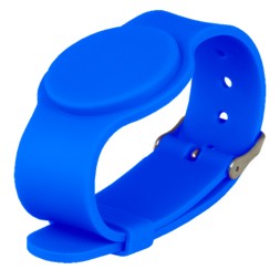 Pulsera RFID TT RFID-BAND-ADJ-B - 125 kHz, pasiva, silicona azul, ajustable, uso mojado