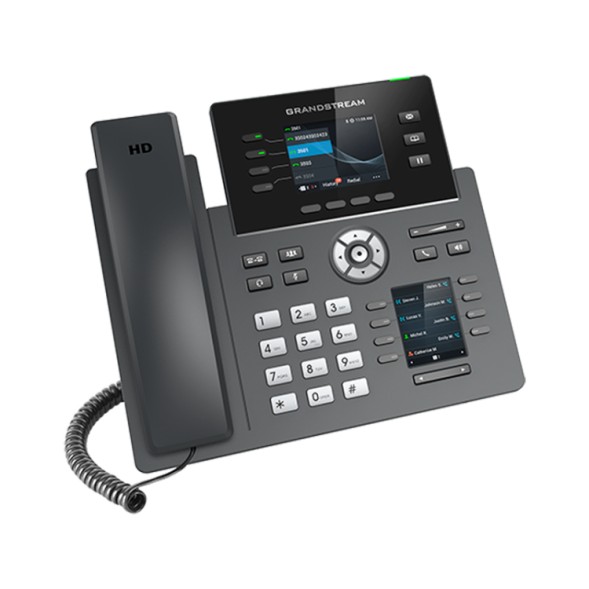 Teléfono IP de 4 cuentas SIP con WiFi AC, x2Gb PoE integrado, Bluetooth 5, Pantallas LCD duales