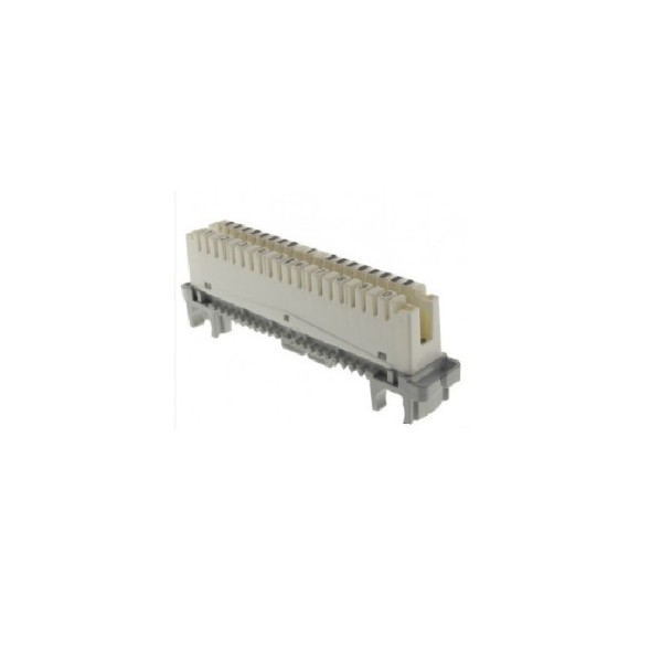 Regleta 10pr Cat3 con desconexión, fijación bastidor y rack 19", ABS, LSA