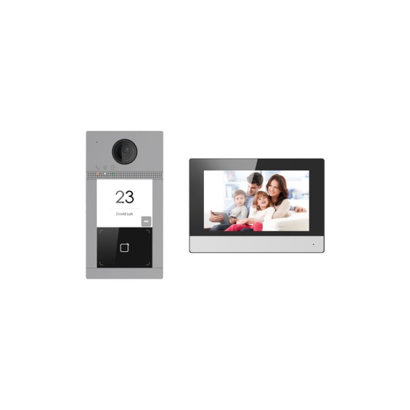Kit videoportero con 2 relés IP Wifi para superficie, lector Mifare. MicroSD App móvil P2P