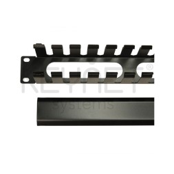 Organizador cables metálico 19" 1U con tapa