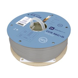 Cable coaxial EKSELANS CCR 96G+D - 100 m, cobre, Clase A, LSZH CPR Dca, gris