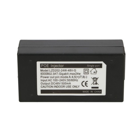 Adaptador POE 48V, 24W, 0.5A. Gigabit