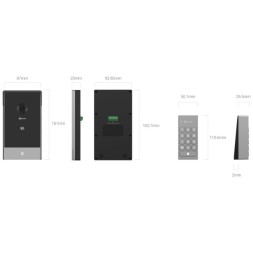 Kit videoportero 2 hilos para superficie. Teclado Monitor 7" Wifi y MicroSD, App móvil P2P