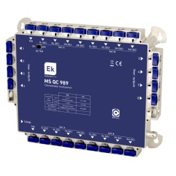 Multiswitch de 9x8, EKSELANS MS QC 989 - 9 entradas, 8 SAT + 1 TER, 8 salidas, QuiCoax, LTE  .