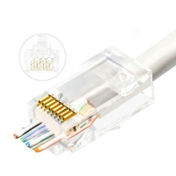 TT-CON5U-HP - Роз'єм Cat5e UTP чоловічий, прохідний дріт