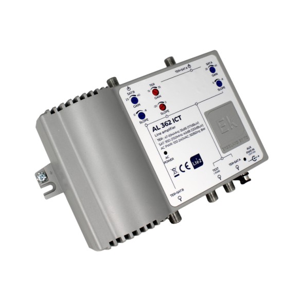 Amplificador de línea Ekselans AL 362 ICT - 3 entradas, 40 dB, 120 dBuV, LTE2