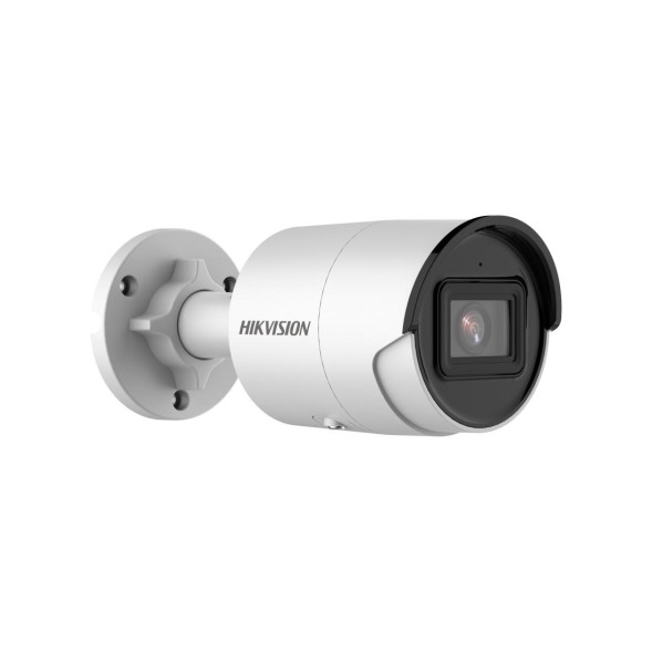HIKVISION Cámara IP bullet gama PRO, 8Mpx AcuSense, IR 60mts, 2.8-12mm, H.265+, PoE802.3af. Sirena y flash. IP67