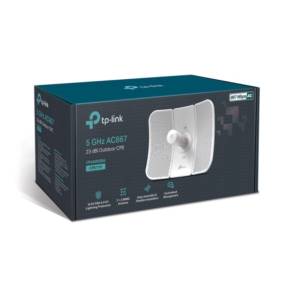 CPE exterior TP-Link CPE710 - 5GHz, 867Mbps, 23dBi, PoE