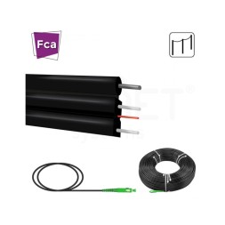 Pigtail SC/APC Plana para tendido (fiador), G657A2, para exterior (PE), 150mts, con refuerzo, LSZH. Negro