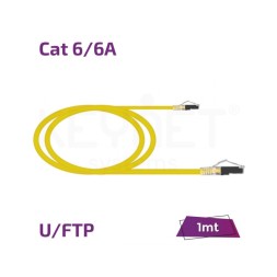 Кабель для передачі даних Cat6A U/FTP 26AWG LSZH Keynet TL-6AFTB26-01Y – мідний, екранований, LSZH, 1 м, жовтий