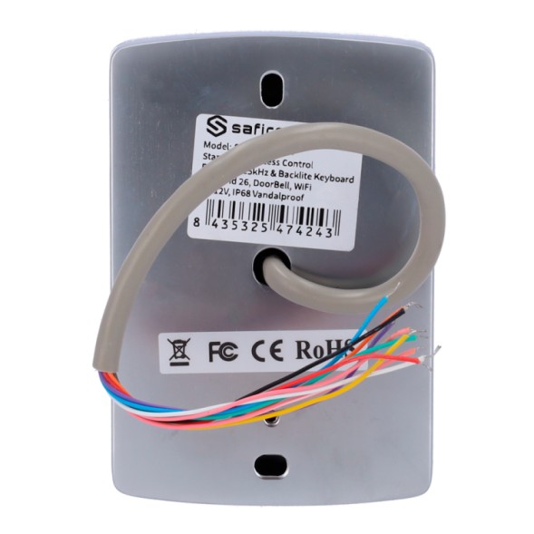 Control de acceso autónomo acceso por teclado y EM RFID, PIN y App. Salida relay, Wiegand 26 y WiFi. IP68