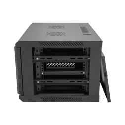 Armario rack mural 19" Keynet FR6-C0666-GS - 6U, 600x600x350mm, puerta cristal, montado