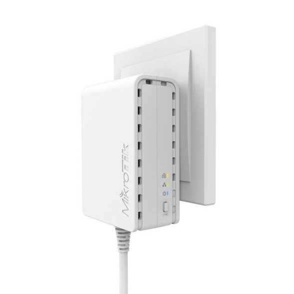 PWR-LINE con microUSB (1.5mts) para conectar junto a HAP y usar como PLC.