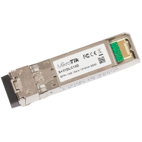 Módulo SFP 10Gb, Monomodo con 1310nm, hasta 10kms Dual LC connector. Mikrotik