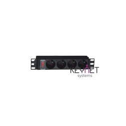 Regleta para Racks de 10", 4 tomas Schuko y con interruptor