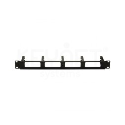 Organizador cables metálico 19" 1U con 5 anillas plásticas base abierta