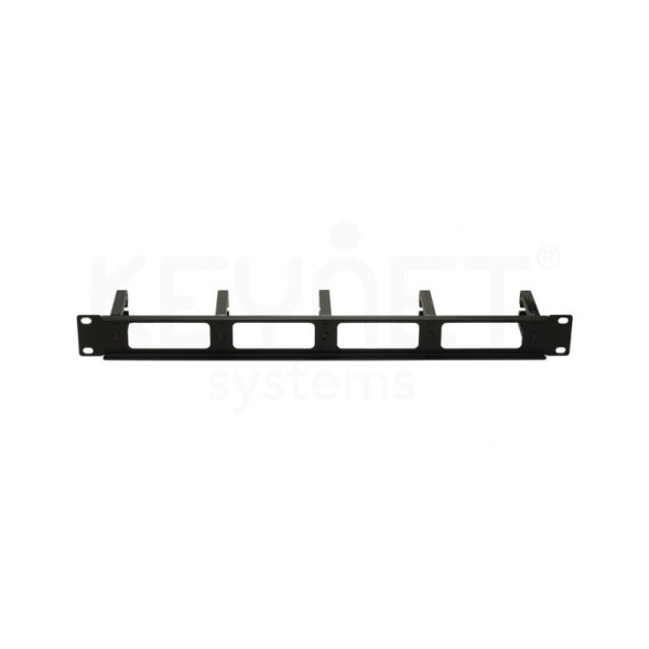 Organizador cables metálico 19" 1U con 5 anillas plásticas base abierta