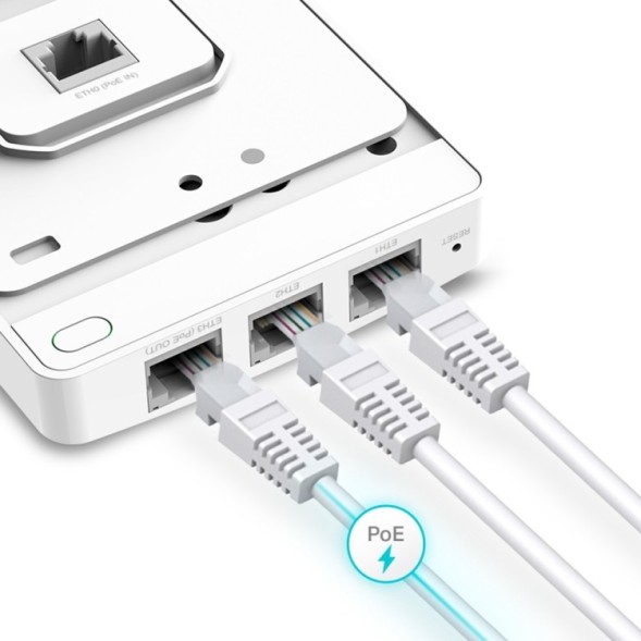 Punto de acceso AX WIFI 6 2.4/5Ghz para techo o pared, 23dBm (200mW), antenas de 3/4dBi, x3 Gb