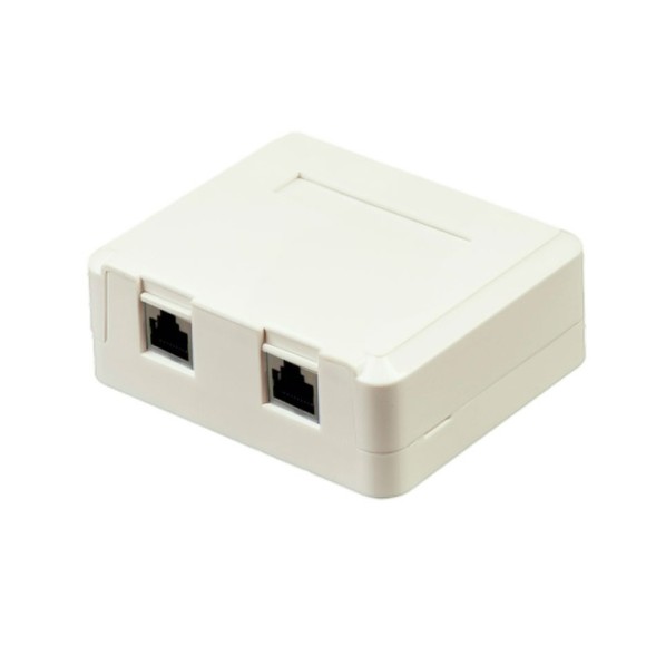 Roseta de superficie doble con Keystone Cat6
