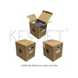 Кабель Cat6 U/UTP BC 23AWG-0,54мм CPR-Cca s1a,d1,a1 коробка+котушка 305м фіолетовий. Котушка 305м