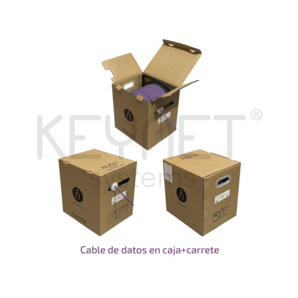 Кабель Cat6 U/UTP BC 23AWG-0,54мм CPR-Cca s1a,d1,a1 коробка+котушка 305м фіолетовий. Котушка 305м