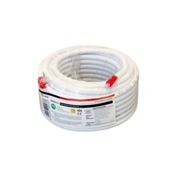Cable coaxial RG6 NIMO WIR9057-25 - 25 m, 75 Ohm, CCS, PVC blanco