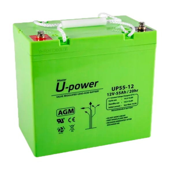 Batería AGM Upower BATT-1255-U - 12 V, 55 Ah, plomo ácido
