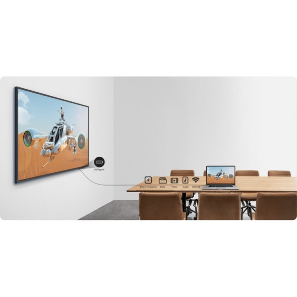 Pantalla comercial 55" 4K, Anti-reflejo, Android 11.0, Wifi, Altavoces 2x10W, 4G RAM, WiFi-6
