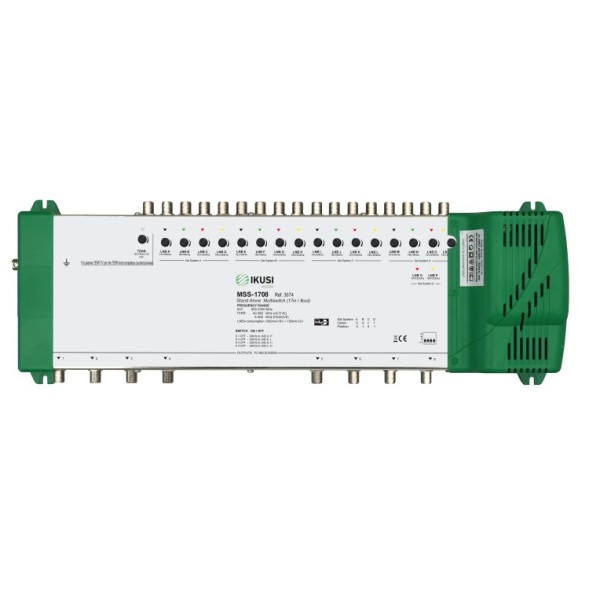 Multiswitch Autónomo 17 entradas y 8 salidas. Salida SAT 90dB/ TDT 90-84dB
