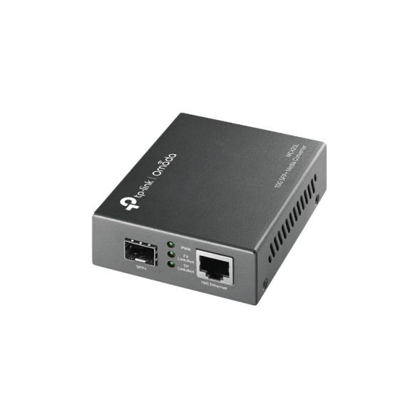 Conversor de medios TP-Link Omada MC420L - 10G SFP+, 1xRJ45 multigigabit, chasis MC1400, 94.5x73x27 mm