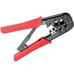Crimpadora para conectores RJ11, RJ12, RJ45. Corta y pela el cable. Metálica