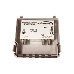 Amplificador de mástil 5G, 2 Entradas. UHF/ Mezcla satélite, 30dB, ajustable 20dB,104/107dBuV