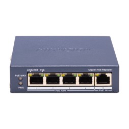 Extensor PoE Hikvision DS-3E0505P-E/R - 4 puertos Gigabit 60W