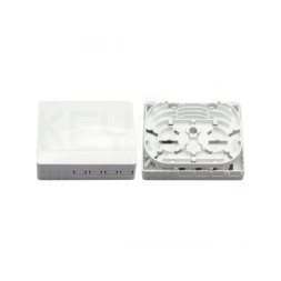 Оптична розетка Keynet FTB-1045-DH – 4 порти SC/PC (не входять у комплект), лоток для зварювання 4 волокон, ABS, IP44, DIN-рейка